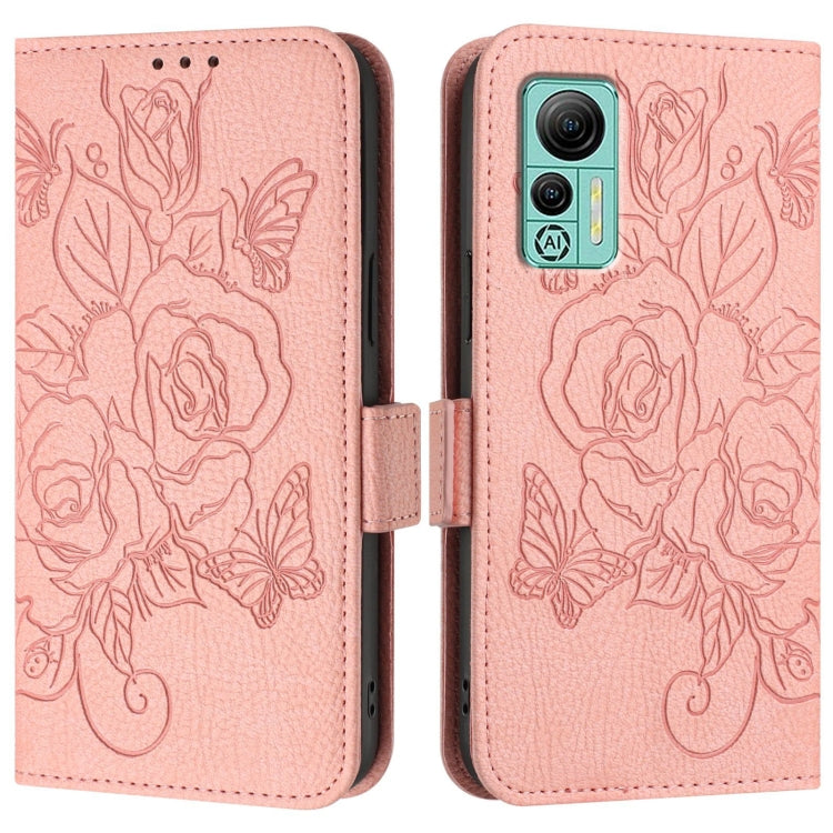 For Ulefone Note 14 Embossed Rose RFID Anti-theft Leather Phone Case(Pink)