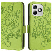 For Ulefone Note 18 Ultra Embossed Rose RFID Anti-theft Leather Phone Case(Green)