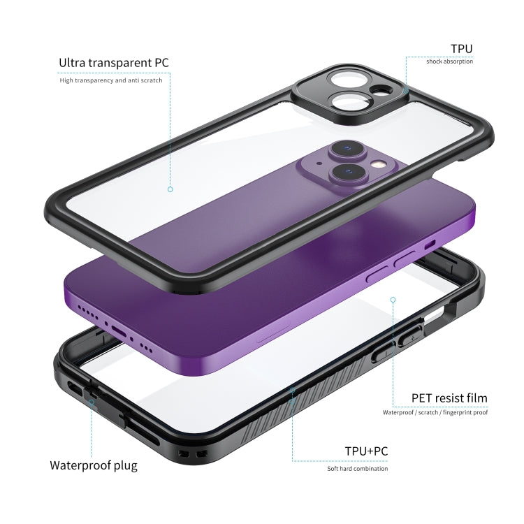 For iPhone 14 RedPepper Shockproof IP68 Water-resistant PC + TPU Protective Case(Black)