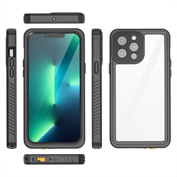 For iPhone 13 Pro Max RedPepper Shockproof IP68 Water-resistant PC + TPU Protective Case(Black)