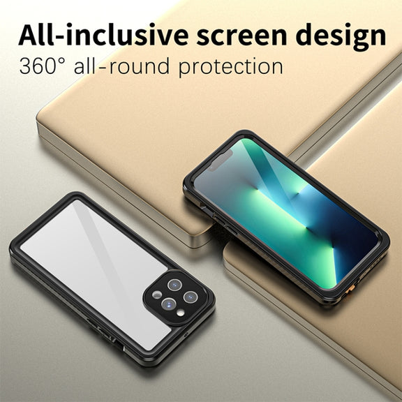 For iPhone 13 Pro Max RedPepper Shockproof IP68 Water-resistant PC + TPU Protective Case(Black)