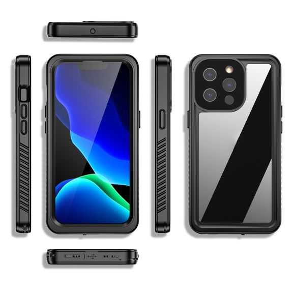 For iPhone 13 Pro RedPepper Shockproof IP68 Water-resistant PC + TPU Protective Case(Black)