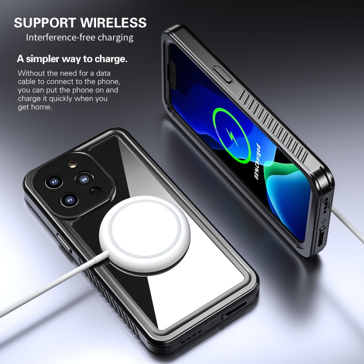 For iPhone 13 Pro RedPepper Shockproof IP68 Water-resistant PC + TPU Protective Case(Black)