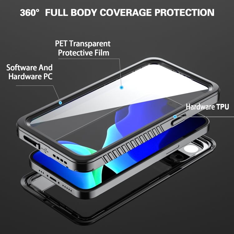 For iPhone 13 Pro RedPepper Shockproof IP68 Water-resistant PC + TPU Protective Case(Black)
