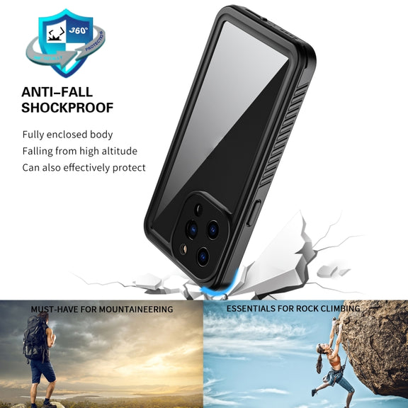 For iPhone 13 Pro RedPepper Shockproof IP68 Water-resistant PC + TPU Protective Case(Black)
