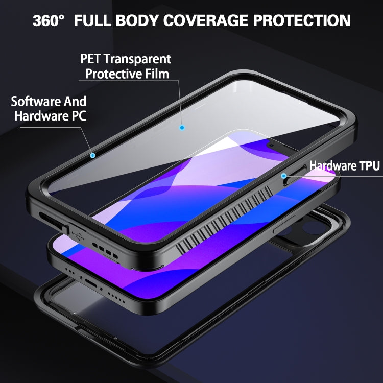 For iPhone 13 RedPepper Shockproof IP68 Water-resistant PC + TPU Protective Case(Black)