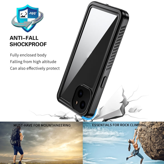 For iPhone 13 RedPepper Shockproof IP68 Water-resistant PC + TPU Protective Case(Black)