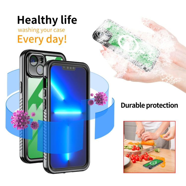 For iPhone 14 Plus RedPepper Shockproof IP68 Water-resistant PC + TPU Protective Case(Black)