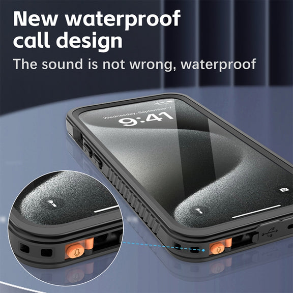 For iPhone 15 Pro Max RedPepper Shockproof IP68 Water-resistant PC + TPU Protective Case(Black)