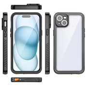 For iPhone 15 Plus RedPepper Shockproof IP68 Water-resistant PC + TPU Protective Case(Black)