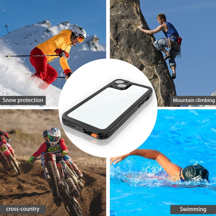 For iPhone 15 Plus RedPepper Shockproof IP68 Water-resistant PC + TPU Protective Case(Black)