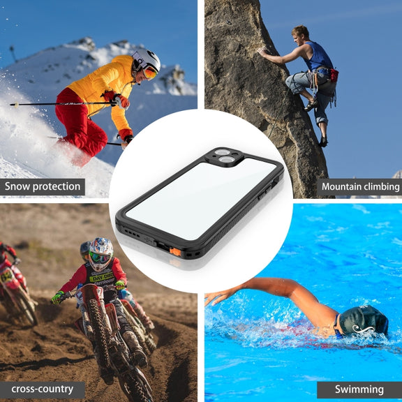 For iPhone 15 Plus RedPepper Shockproof IP68 Water-resistant PC + TPU Protective Case(Black)