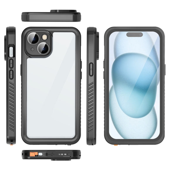 For iPhone 15 RedPepper Shockproof IP68 Water-resistant PC + TPU Protective Case(Black)