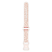 For Apple Watch Series 3 38mm Concave Leopard Printed Silicone Watch Band(Starlight Milk Tea)