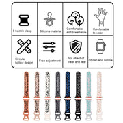 For Apple Watch Series 6 40mm Concave Leopard Printed Silicone Watch Band(Black Blue)