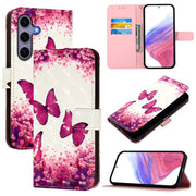 For Samsung Galaxy S25 5G 3D Painting Horizontal Flip Leather Phone Case(Rose Butterfly)