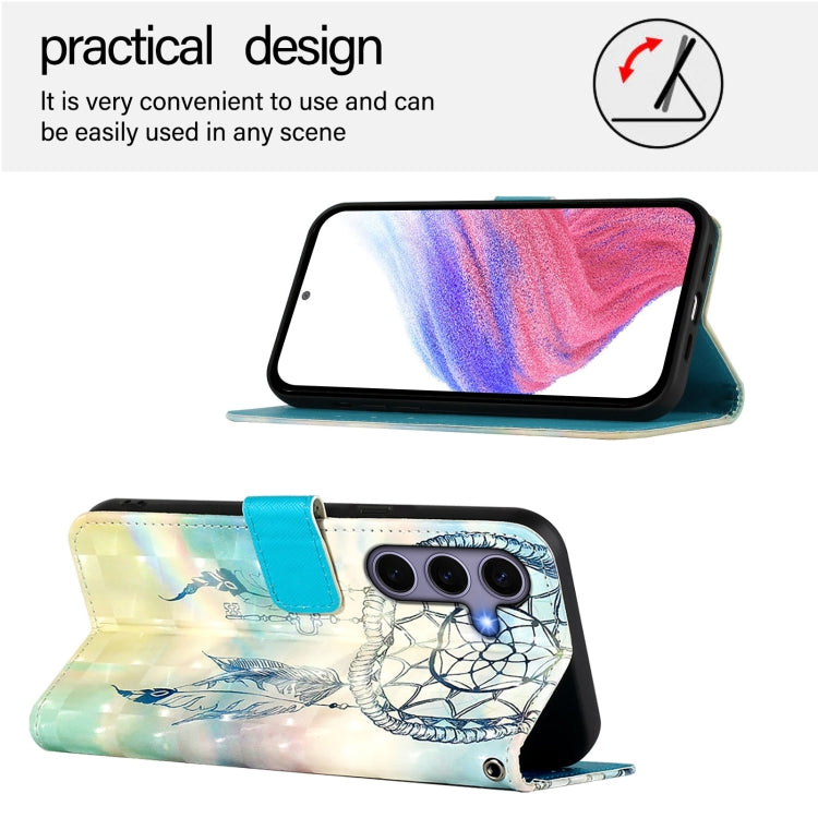 For Samsung Galaxy S25 5G 3D Painting Horizontal Flip Leather Phone Case(Dream Wind Chimes)