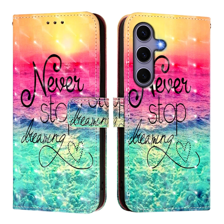 For Samsung Galaxy S25 5G 3D Painting Horizontal Flip Leather Phone Case(Chasing Dreams)