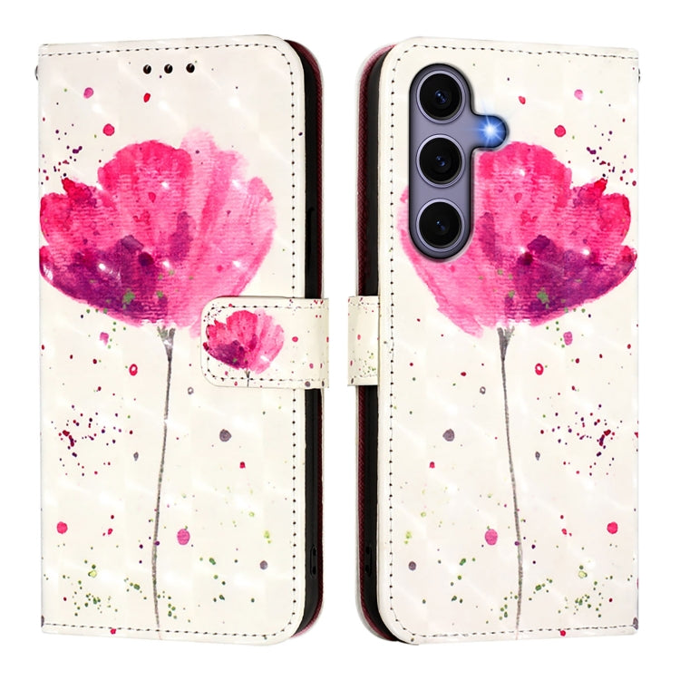 For Samsung Galaxy S25 5G 3D Painting Horizontal Flip Leather Phone Case(Flower)