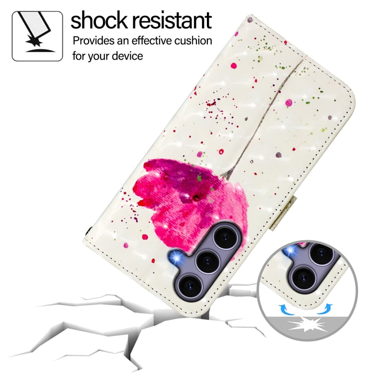For Samsung Galaxy S25 5G 3D Painting Horizontal Flip Leather Phone Case(Flower)