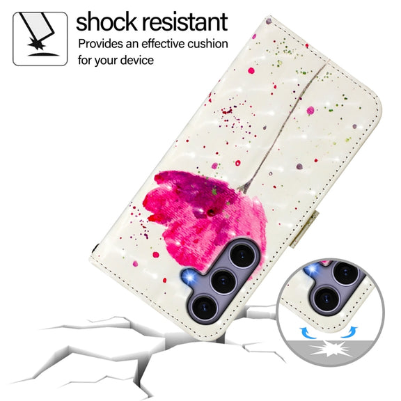 For Samsung Galaxy S25 5G 3D Painting Horizontal Flip Leather Phone Case(Flower)