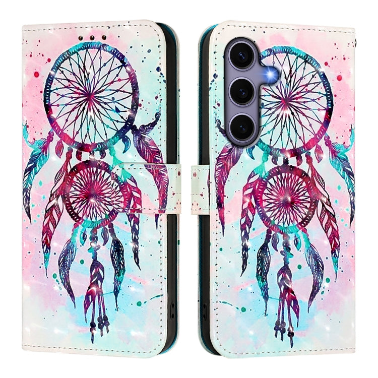 For Samsung Galaxy S25 5G 3D Painting Horizontal Flip Leather Phone Case(Color Drop Wind Chimes)
