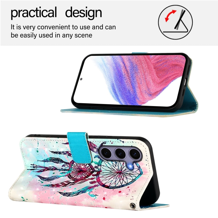 For Samsung Galaxy S25 5G 3D Painting Horizontal Flip Leather Phone Case(Color Drop Wind Chimes)