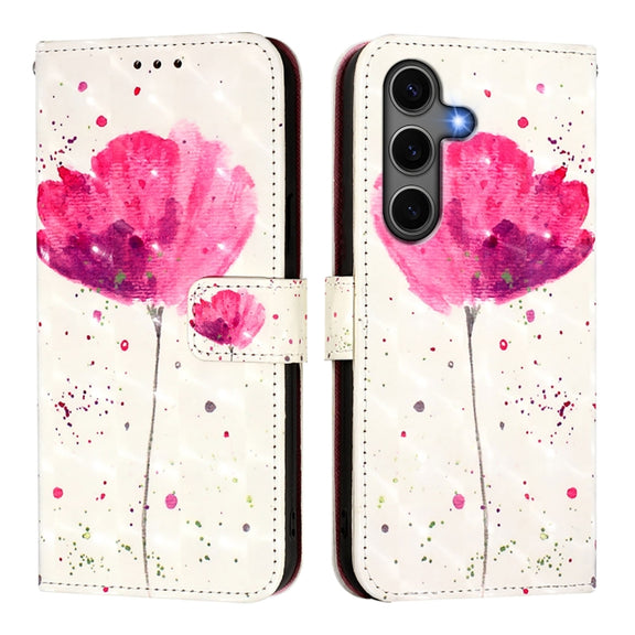 For Samsung Galaxy S25+ 5G 3D Painting Horizontal Flip Leather Phone Case(Flower)