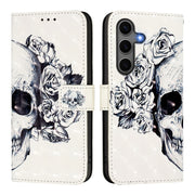 For Samsung Galaxy S25+ 5G 3D Painting Horizontal Flip Leather Phone Case(Skull)
