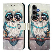 For Samsung Galaxy S25+ 5G 3D Painting Horizontal Flip Leather Phone Case(Grey Owl)