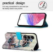 For Samsung Galaxy S25+ 5G 3D Painting Horizontal Flip Leather Phone Case(Grey Owl)