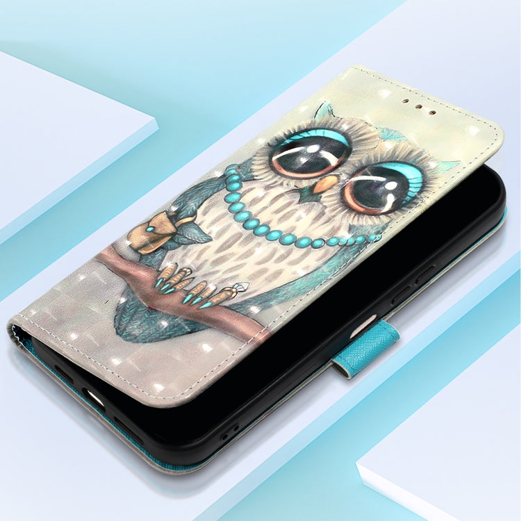 For Samsung Galaxy S25+ 5G 3D Painting Horizontal Flip Leather Phone Case(Grey Owl)