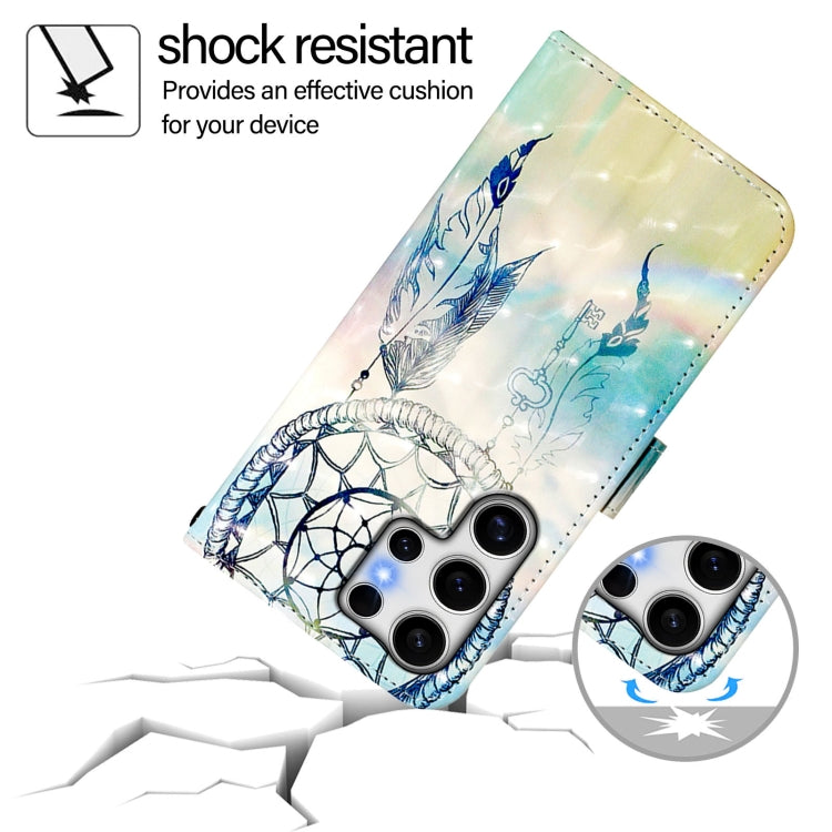 For Samsung Galaxy S25 Ultra 5G 3D Painting Horizontal Flip Leather Phone Case(Dream Wind Chimes)