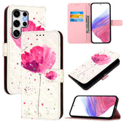 For Samsung Galaxy S25 Ultra 5G 3D Painting Horizontal Flip Leather Phone Case(Flower)