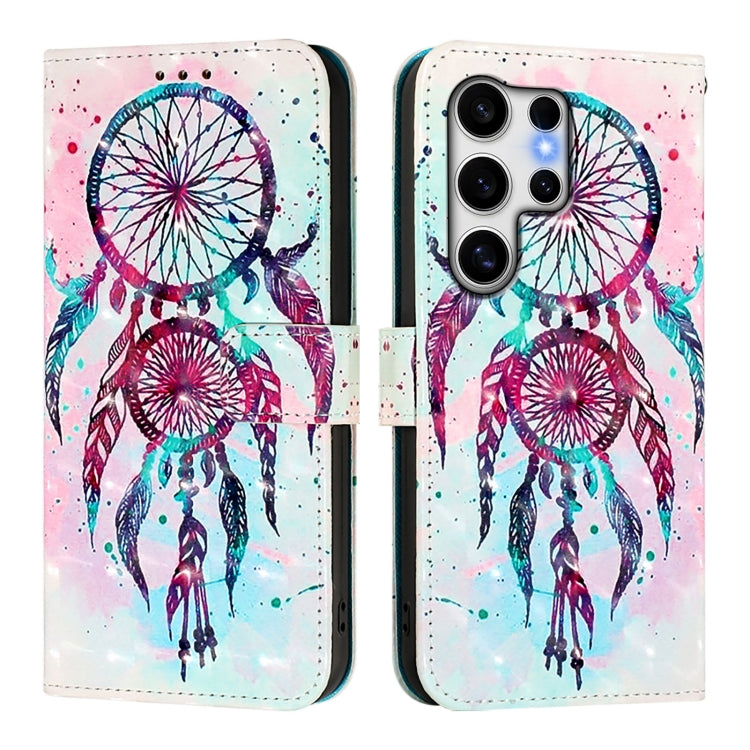 For Samsung Galaxy S25 Ultra 5G 3D Painting Horizontal Flip Leather Phone Case(Color Drop Wind Chimes)