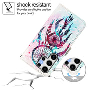 For Samsung Galaxy S25 Ultra 5G 3D Painting Horizontal Flip Leather Phone Case(Color Drop Wind Chimes)