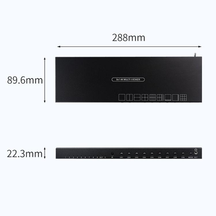 Measy MV4391 9-screen 4K HDMI 1080P Simultaneous Display Splitter(EU Plug)