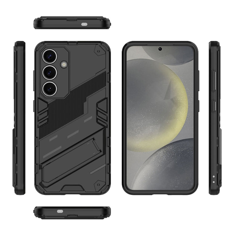 For Samsung Galaxy S25 5G Punk Armor 2 in 1 PC + TPU Shockproof Phone Case with Invisible Holder(Black)