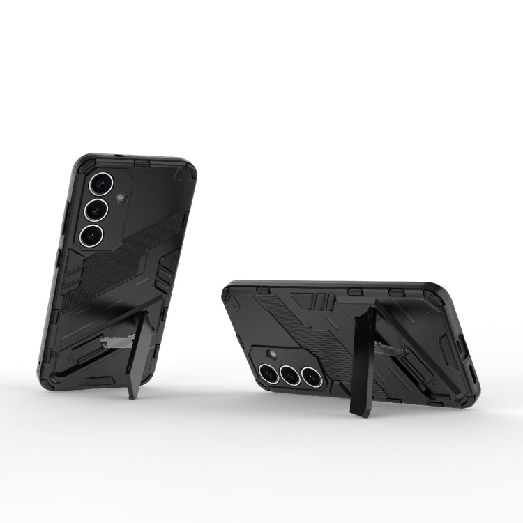 For Samsung Galaxy S25 5G Punk Armor 2 in 1 PC + TPU Shockproof Phone Case with Invisible Holder(Black)
