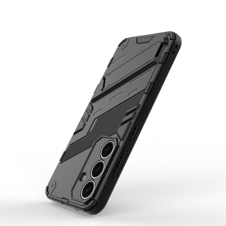 For Samsung Galaxy S25 5G Punk Armor 2 in 1 PC + TPU Shockproof Phone Case with Invisible Holder(Black)