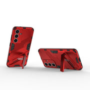 For Samsung Galaxy S25 5G Punk Armor 2 in 1 PC + TPU Shockproof Phone Case with Invisible Holder(Red)