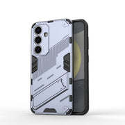 For Samsung Galaxy S25 5G Punk Armor 2 in 1 PC + TPU Shockproof Phone Case with Invisible Holder(Grey)