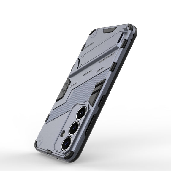 For Samsung Galaxy S25 5G Punk Armor 2 in 1 PC + TPU Shockproof Phone Case with Invisible Holder(Grey)