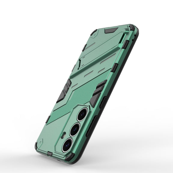 For Samsung Galaxy S25 5G Punk Armor 2 in 1 PC + TPU Shockproof Phone Case with Invisible Holder(Green)