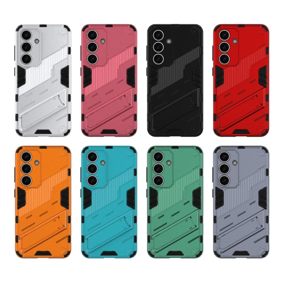 For Samsung Galaxy S25 5G Punk Armor 2 in 1 PC + TPU Shockproof Phone Case with Invisible Holder(Green)