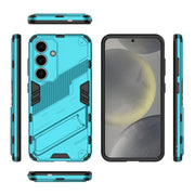 For Samsung Galaxy S25 5G Punk Armor 2 in 1 PC + TPU Shockproof Phone Case with Invisible Holder(Blue)