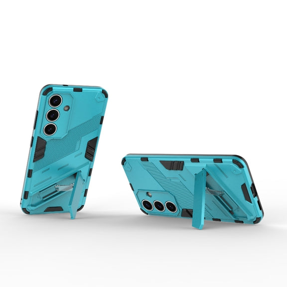 For Samsung Galaxy S25 5G Punk Armor 2 in 1 PC + TPU Shockproof Phone Case with Invisible Holder(Blue)