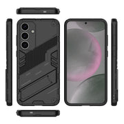 For Samsung Galaxy S25+ 5G Punk Armor 2 in 1 PC + TPU Shockproof Phone Case with Invisible Holder(Black)