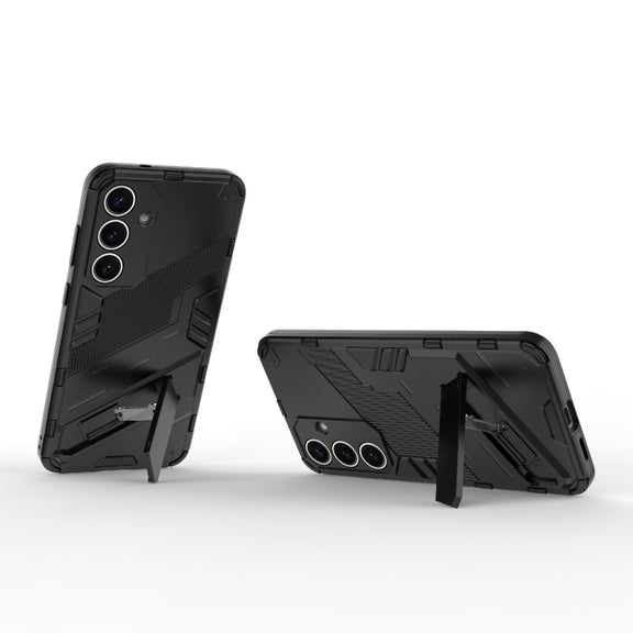 For Samsung Galaxy S25+ 5G Punk Armor 2 in 1 PC + TPU Shockproof Phone Case with Invisible Holder(Black)