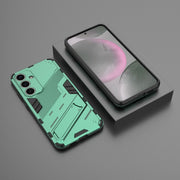 For Samsung Galaxy S25+ 5G Punk Armor 2 in 1 PC + TPU Shockproof Phone Case with Invisible Holder(Green)